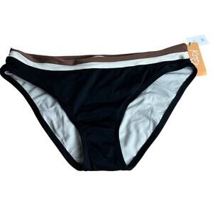 Kona Sol Women's Colorblock Banded Hipster Bikini Bottom - Size Large - NWT